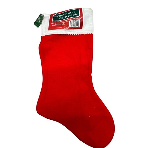 Christmas Collectible Iron-On Personalized Stocking With Felt Letters Red READ - Picture 1 of 6